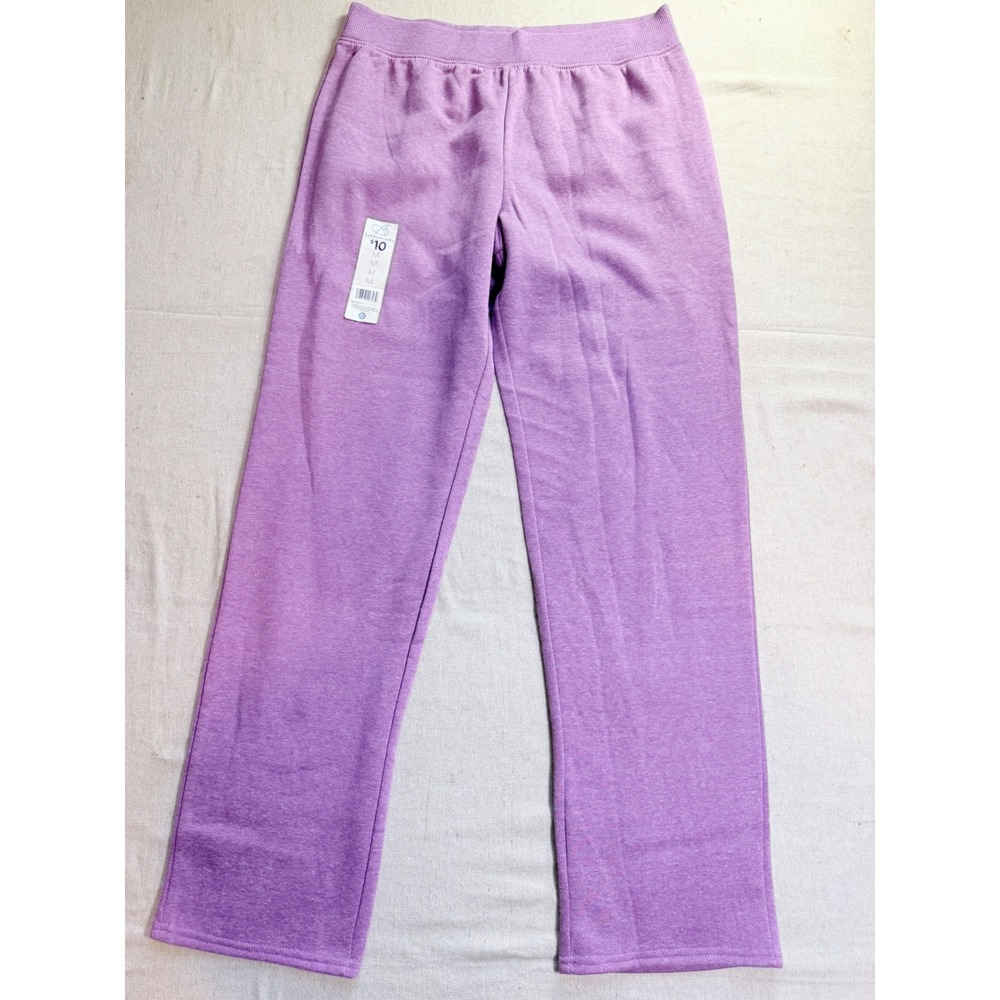Bobbie Brooks Purple Wide Leg Sweatpants Ladies Medium High Rise Fleece Joggers